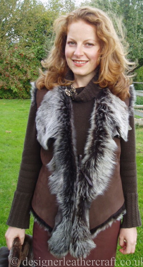 Happy Customer in Her Toscana Shearling Gilet
