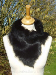 Black Toscana Shearling Tippet Collar