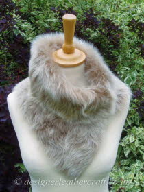 Beige Brisa Toscana Shearling Tippet T29 Fastens with Magnets