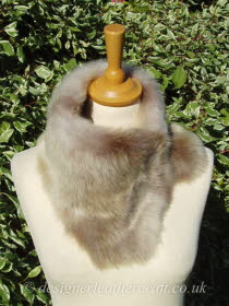 Beige Ombre Toscana Shearling Tippet T30 Fastens with Magnets