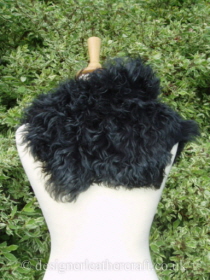 Black Tipped Tigrado Shearling Sheepskin  Wrap Pic 2