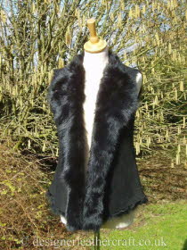 Black Toscana Shearling Gilet Back Length 23 inches (2)