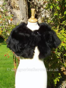 Black Toscana Shearling Wrap Fastens with a Loop and Toggle
