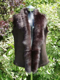 Dark Brown Toscana Shearling Gilet Size 18 Back Length 25 inches