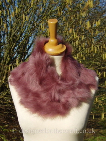 Deep Pink Toscana Shearling Tippet Fastens with Magnets