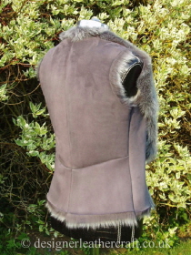 Grey Brisa Shearling Gilet with Four Piece Back