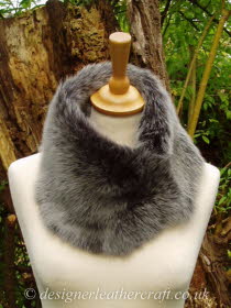 Grey Brisa Toscana Shearling Tippet T52 Fastens with Magnets