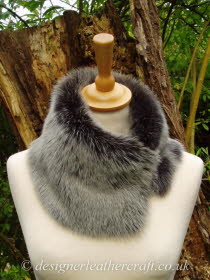 Grey Brisa Toscana Shearling Tippet T53 Fastens with Magnets