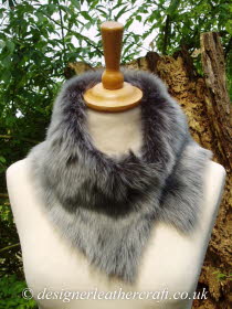 Grey Brisa Toscana Shearling Tippet T6 Fastens with Magnets