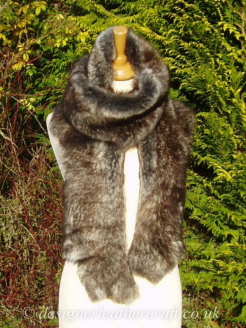 Grey Wolf Toscana Shearling Scarf  S5 77 inches long