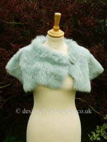 Pale Turquoise Toscana Shearling Wrap