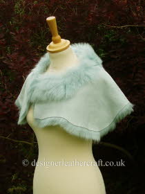Pale Turquoise Toscana Shearling Wrap Reversed