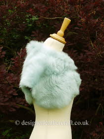 Pale Turquoise Toscana Shearling Wrap Side
