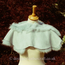Reverse Side of the Pale Turquoise Toscana Shearling Shrug Sg3