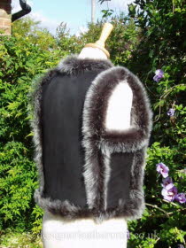 Side Back of the Russian Style Toscana Gilet in Black Brisa
