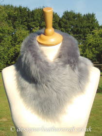 Silver Grey Toscana Shearling Tippet T4 Fastens with Magnets