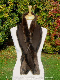 Suede Side of the 48 inch Amandari Toscana Shearling Scarf